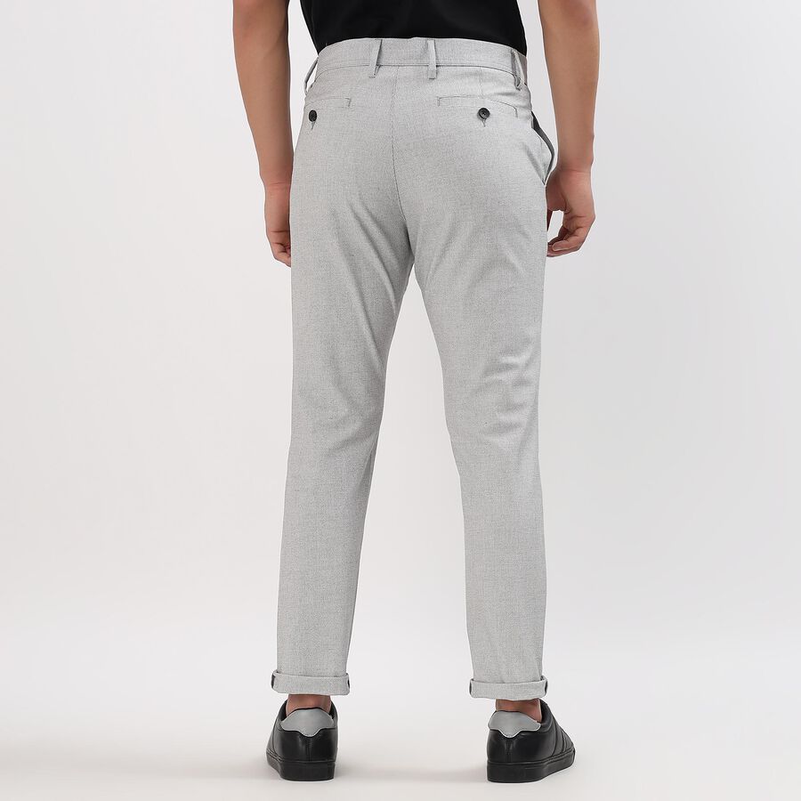 Men's Slim Fit Casual Trousers, हल्का ग्रे, large image number null