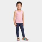 Girls Pink Cotton Round Neck Vest, गुलाबी, small