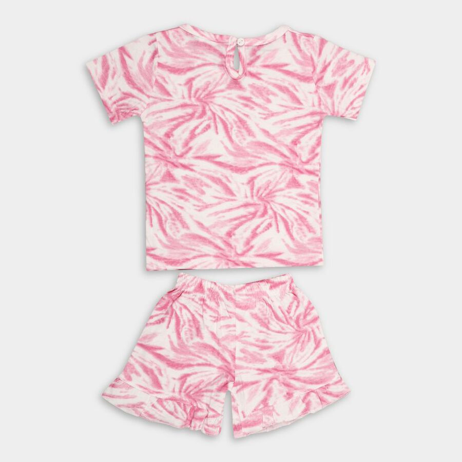 Infant Girl's Cotton Short Set, Pink, large image number null