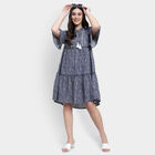 All Over Print A Line Dress, मध्यम नीला, small image number null