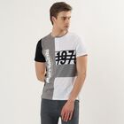 Men's Grey Henley Neck Streetwear T-Shirt, Light Grey, small