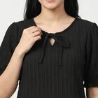 Women's Black Neck Top, Black, small