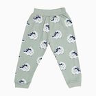 Infants Light Sage Green Dinosaur Printed Cotton Pyjama, हल्का हरा, small image number null