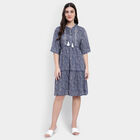 All Over Print A Line Dress, मध्यम नीला, small image number null