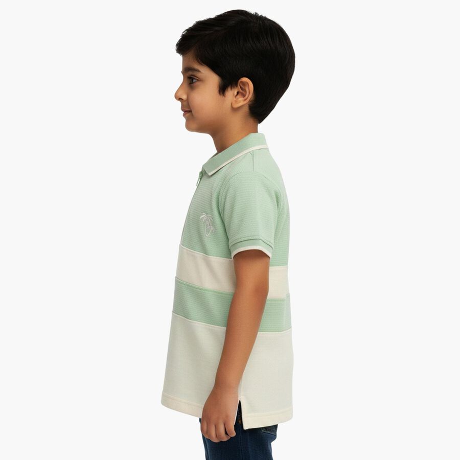 Boys' 100% Cotton Half Sleeves T-Shirt, Light Green, large image number null