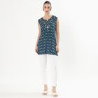 Women's Deep Peacock Blue Printed Ethnic Set, गहरा नीला, small image number null