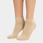 Women's Muted Khaki and Deep Forest Green Regular Fit Ankle-Length Socks Pack of 3, Assorted, small