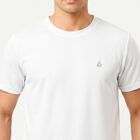 Men's White Round Neck Regular T-Shirt, सफ़ेद, small