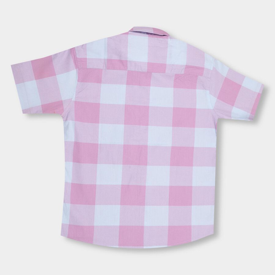 Boys' 100% Cotton Casual Shirt, Pink, large