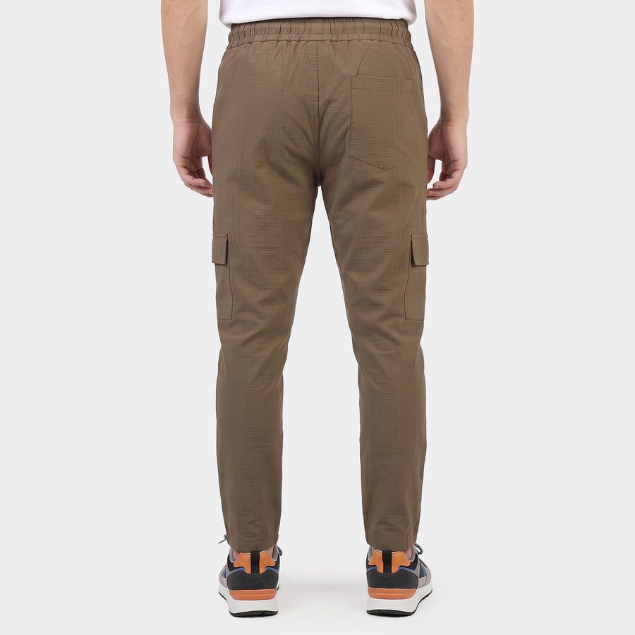 Men's Beige Slim Fit Cargo Jogger, गहरा पीला, large
