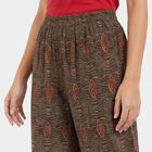 Women's Black Regular Fit Printed Wide-Leg Palazzos, काला, small