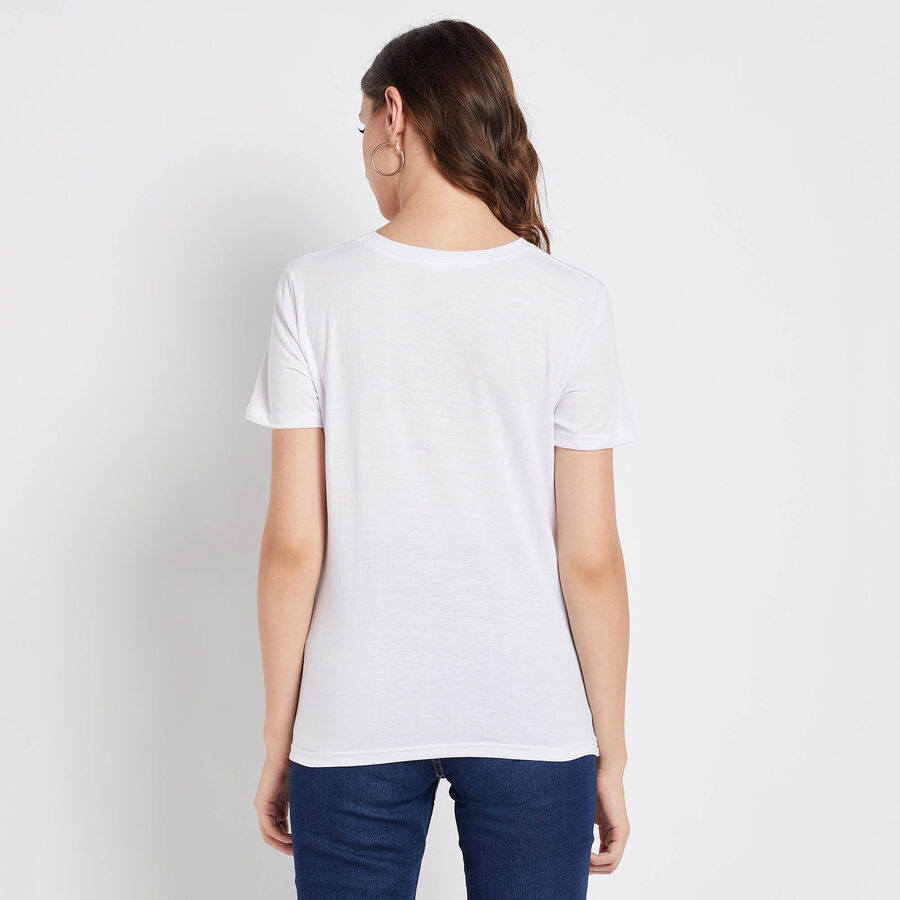 Round Neck T-Shirt, White, large image number null