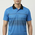 Men's Light Blue Round Neck Athleisure T-Shirt, Light Blue, small