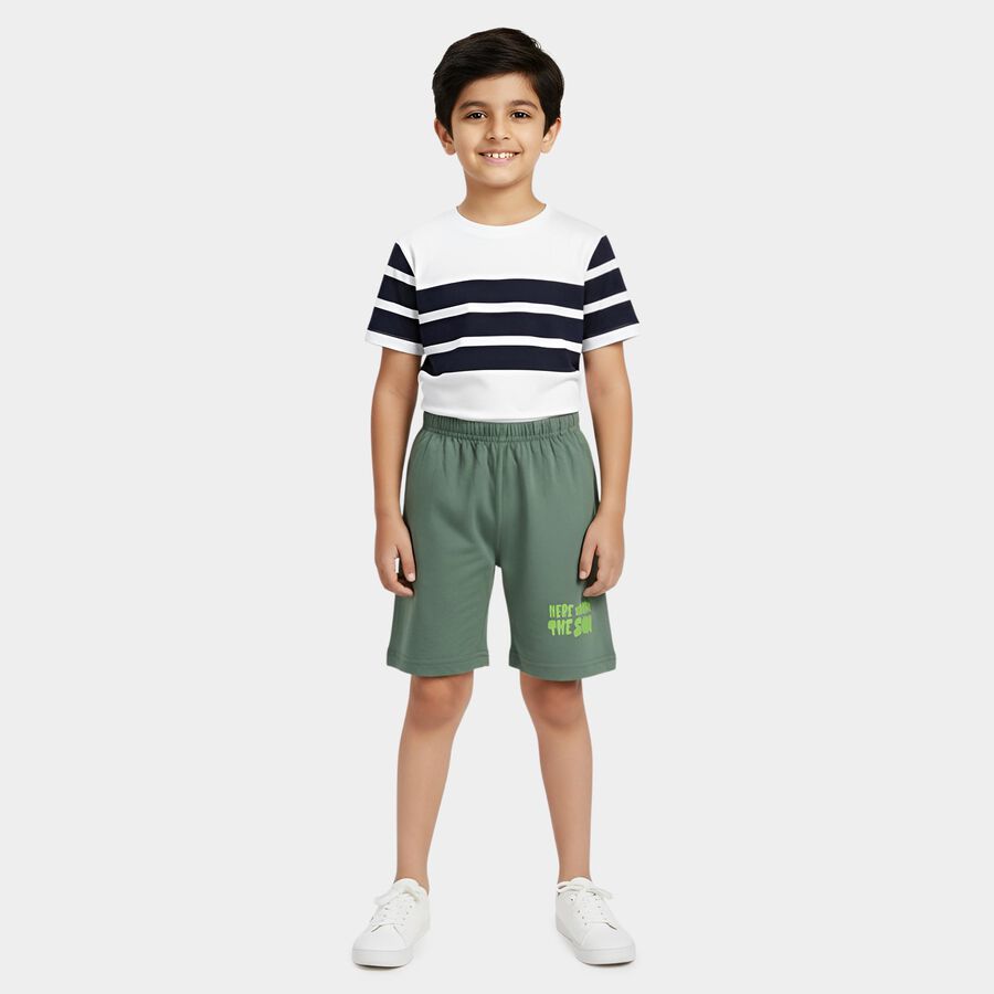 Boys' Light Green Regular Fit Bermuda Shorts, Light Green, large