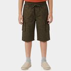 Boys' Olive Relaxed Fit Cotton Jamaican Shorts, Olive, small