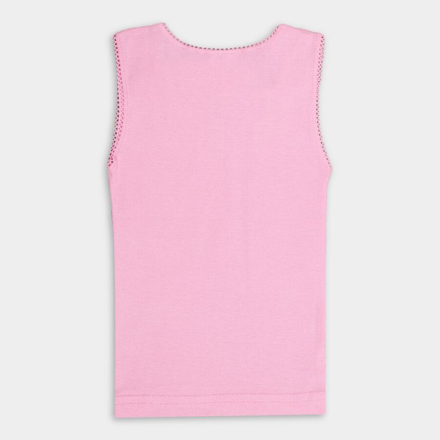Girls' Cotton Vest, गुलाबी, large image number null