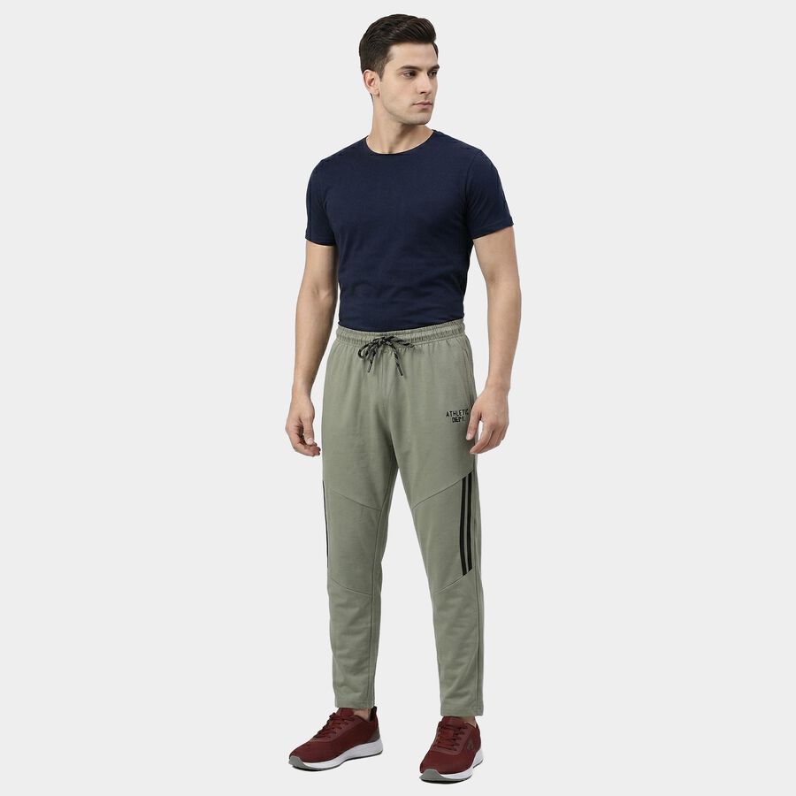 Men's Light Green Tapered Fit Ribbed Cuff Track Pants, हल्का हरा, large