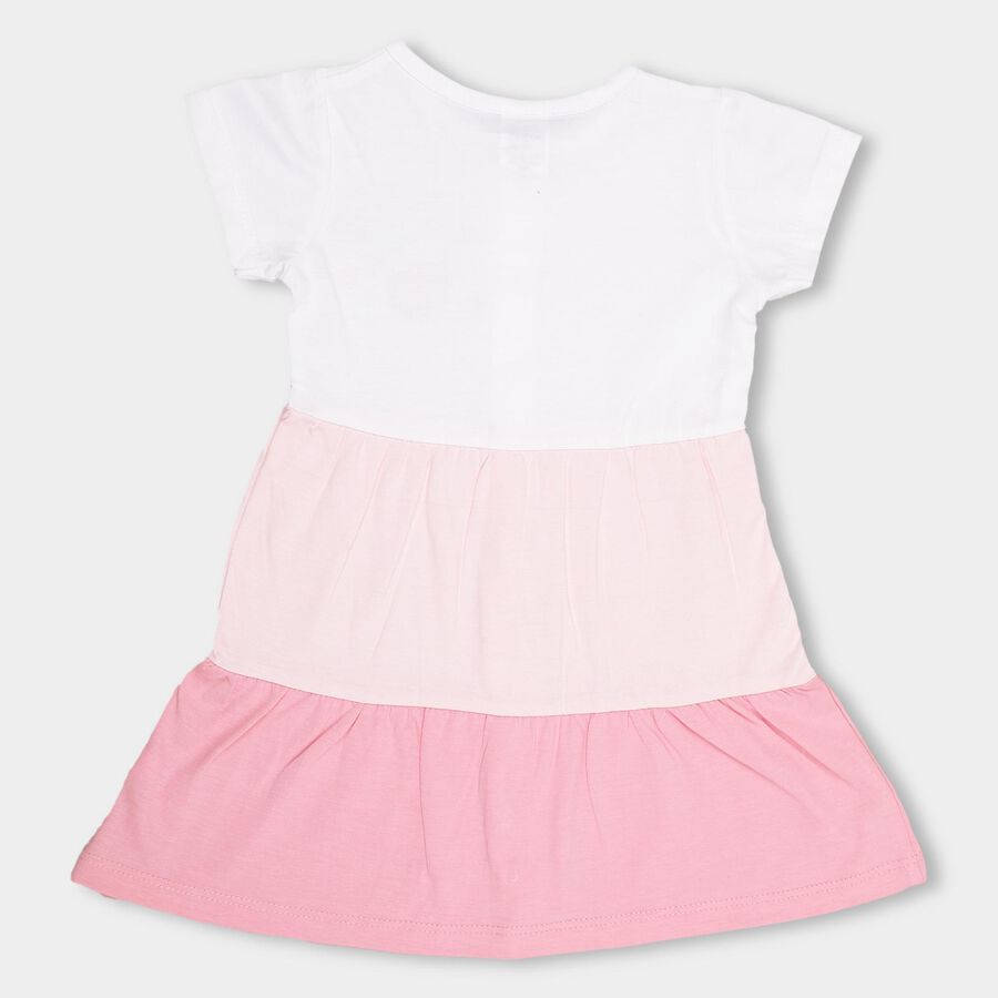 Infant Girls' 100% Cotton Frock, Pink, large image number null