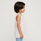 Girls Soft Pink Cotton Round Neck Sleeveless Vest, Peach, small image number null