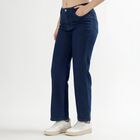 Women's Deep Indigo Wide-Leg Jeans, गहरा नीला, small image number null