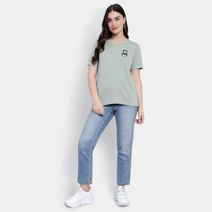 Round Neck T-Shirt, Light Green, large image number null
