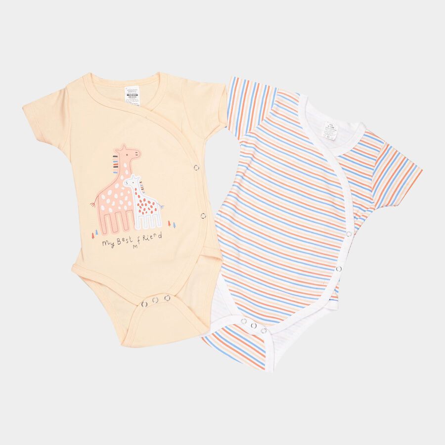 Infants Cotton Bodysuit, Peach, large image number null