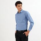 Men's Deep Steel Blue Button Down Formal Shirt, Dark Blue, small image number null