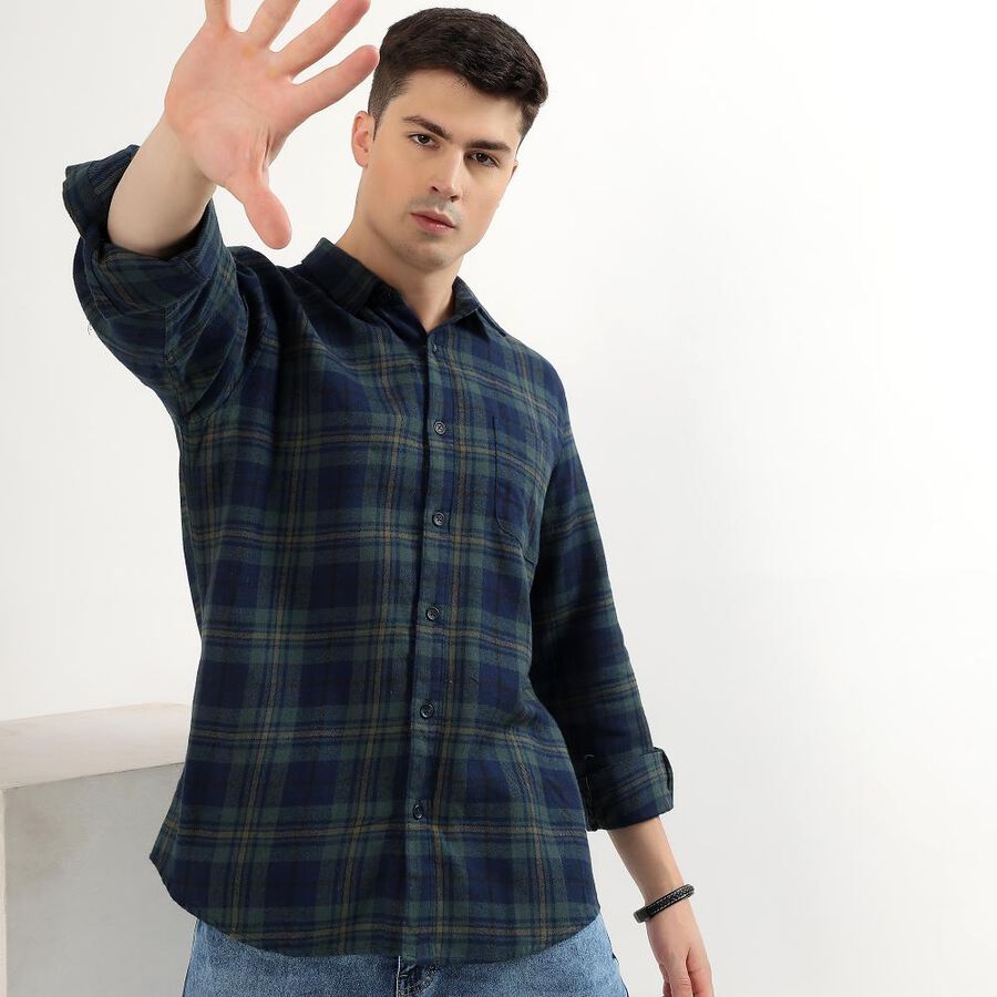 Men's Muted Olive Green Button Down Casual Shirt, ओलिव, large image number null