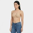 Women's Beige T-Shirt Padded Wired Bra, गहरा पीला, small