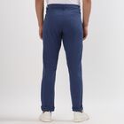 Men's 100% Cotton Slim Fit Casual Trousers, Dark Blue, small image number null
