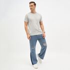 Men's Round Neck Half Sleeves T-Shirt, Light Grey, small image number null