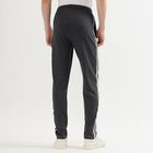 Men's Charcoal Black Regular Fit Side-Striped Track Pants, Dark Grey, small image number null