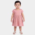 Infants' Pink Cotton Pineapple Printed Flared Frock, Light Pink, small