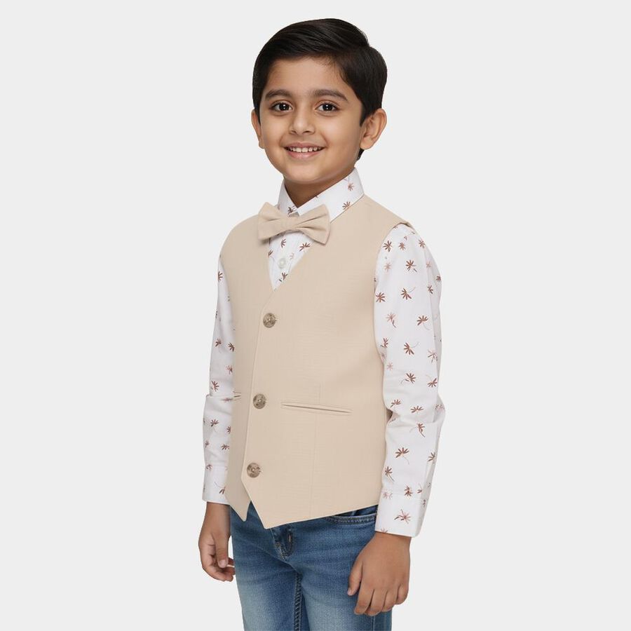 Boys White Cotton Classic Collar Casual Shirt, गुलाबी, large