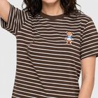 Women's Brown Round Neck Regular T-Shirt, Brown, small
