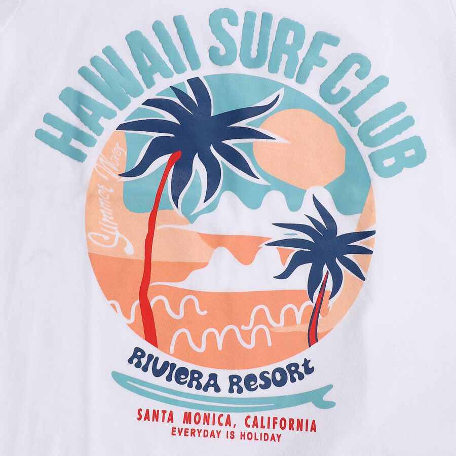 Boys' White Cotton Round Neck Graphic Baba Suit, सफ़ेद, large image number null