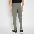 Men's Slim Fit Casual Trousers, गहरा हरा, small image number null