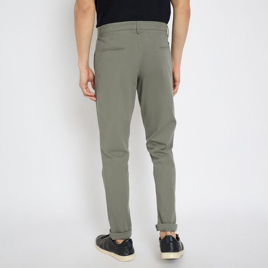 Men's Slim Fit Casual Trousers, गहरा हरा, large image number null