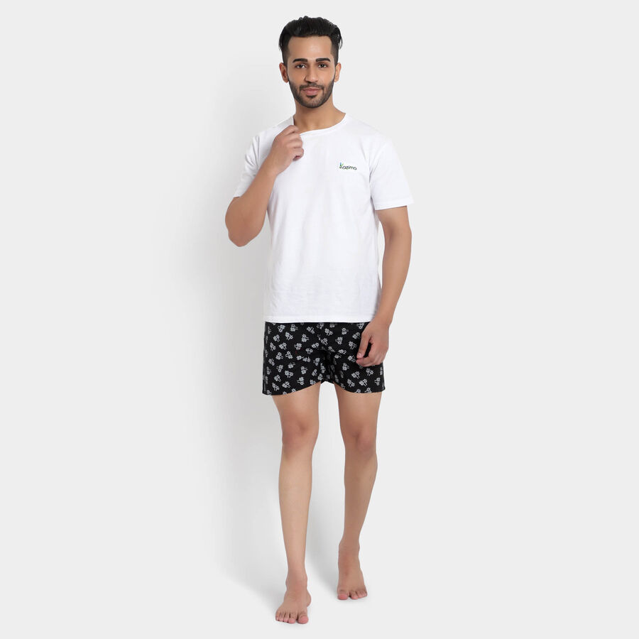 Cotton Printed Inner Elastic Boxers, Black, large image number null