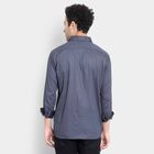 Cut Away Collar Party Wear Shirt, Navy Blue, small image number null