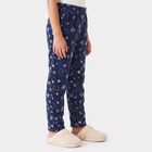 Girls' Navy Blue Straight Fit Heart Winter Pyjama, Navy Blue, small