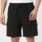 Men's Black Regular Fit Cargo Bermuda Shorts, Black, small