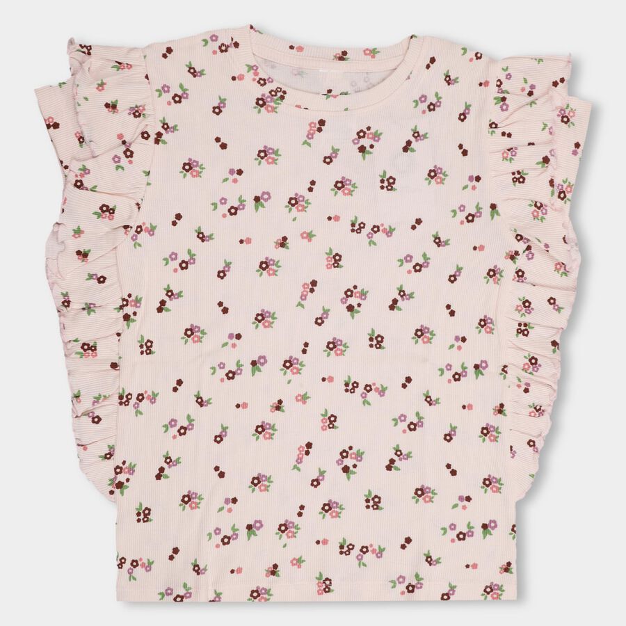 Girls' 100% Cotton T-Shirt , हल्का गुलाबी, large image number null