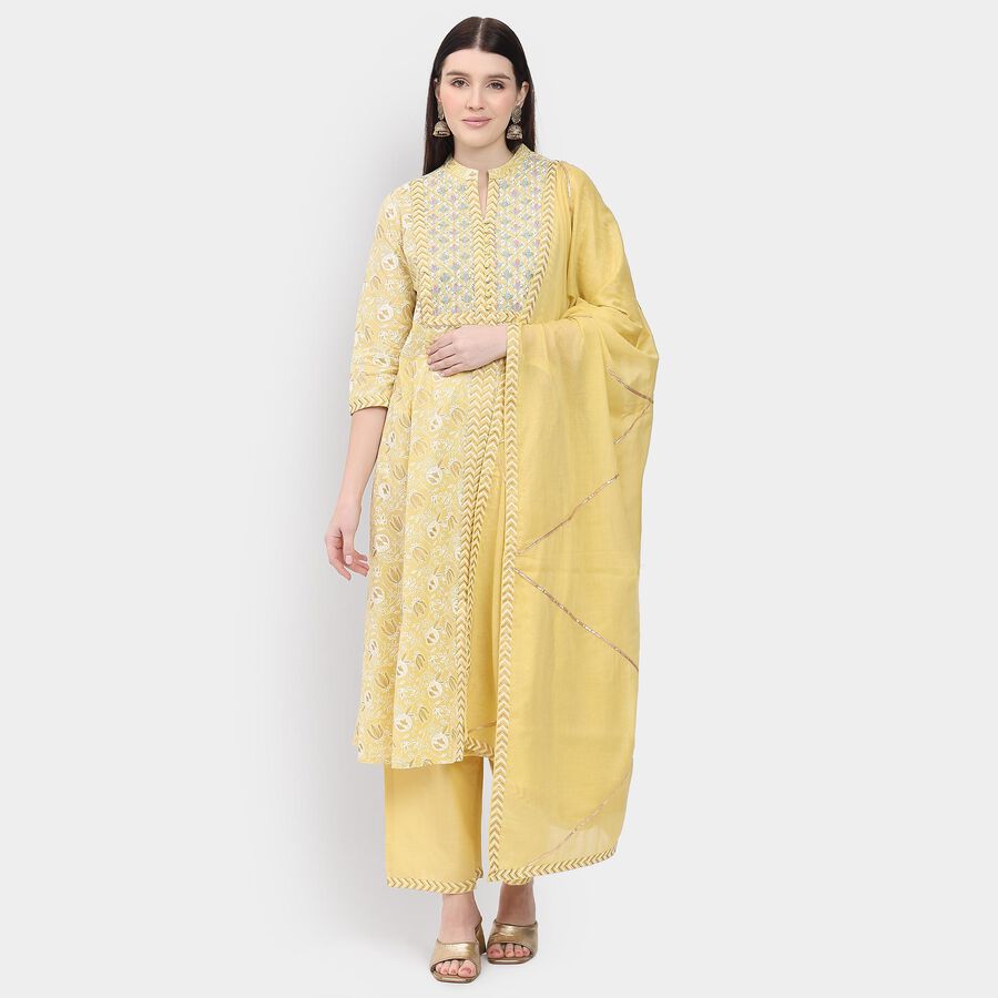 Ladies' 100% Cotton Kurta, मस्टर्ड, large image number null