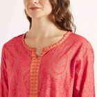 Printed 3/4th Sleeve Kurta, Coral, small image number null