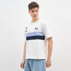 Men's Off White Round Neck Casual T-Shirt, Off White, small