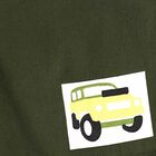 Boys' White Cotton Polo Neck Car Print Baba Suit, White, small image number null