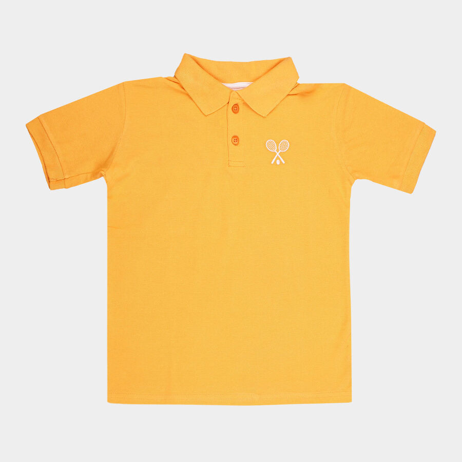 Boys Solid T-Shirt, नारंगी, large image number null