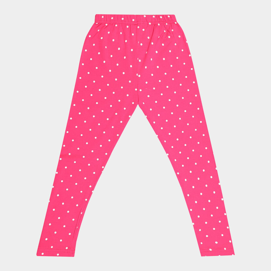 Girls All Over Print Leggings, Fuchsia, large image number null