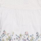 Infants' Bright White Floral Printed Cotton Frock, सफ़ेद, small image number null